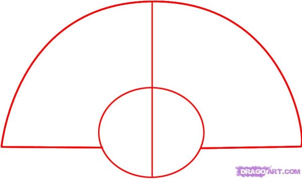 Нарисовать веер пошагово