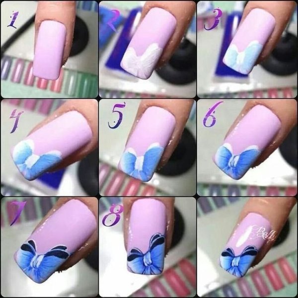 Пошаговые узоры на ногтях