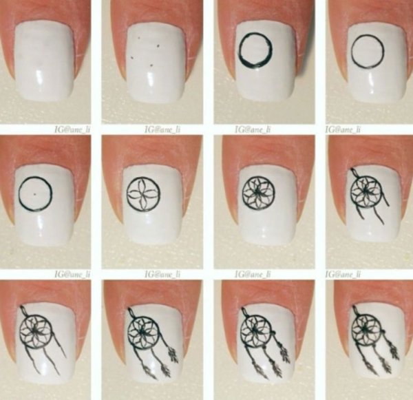 Схемы рисунков на ногтях