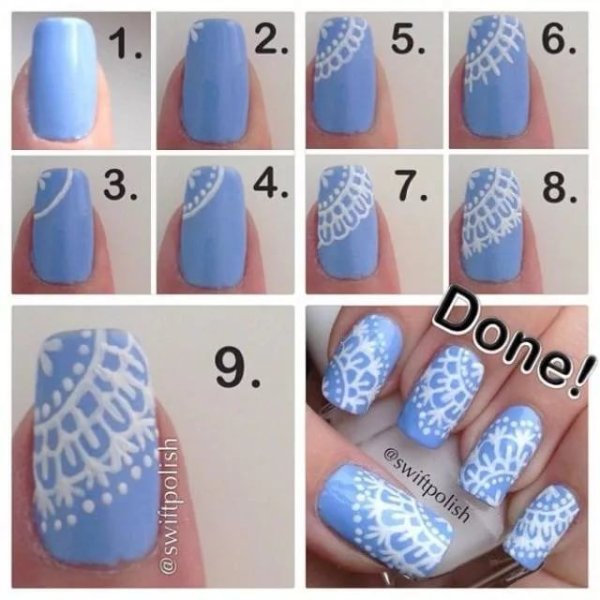 Несложные новогодние рисунки на ногтях