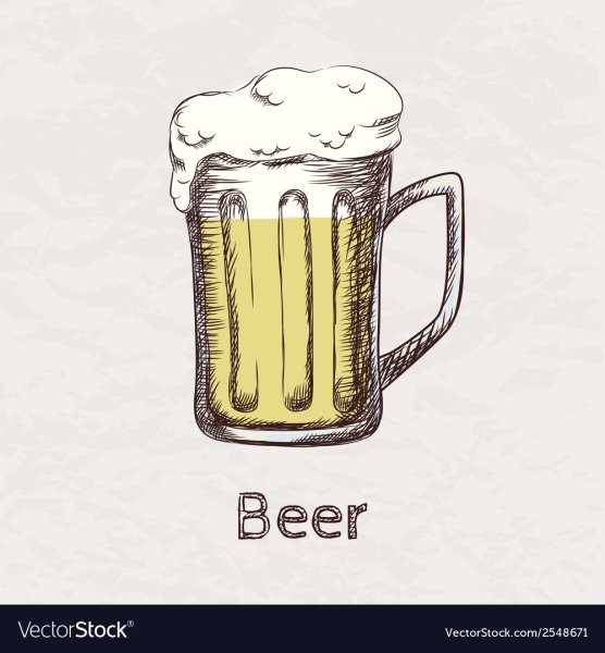 Кружка пива карандашом