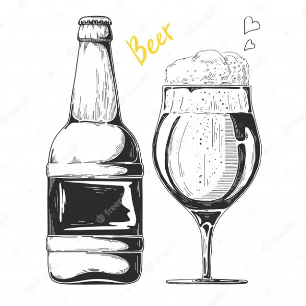 Бутылка пива эскиз