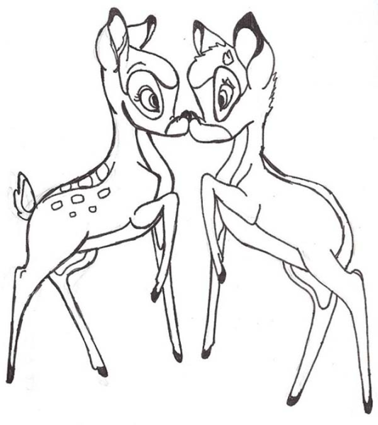 Бемби мультфильм контур