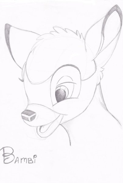 Бэмби карандашом