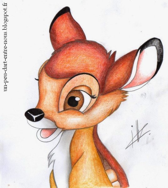 Рисунки для срисовки Бэмби