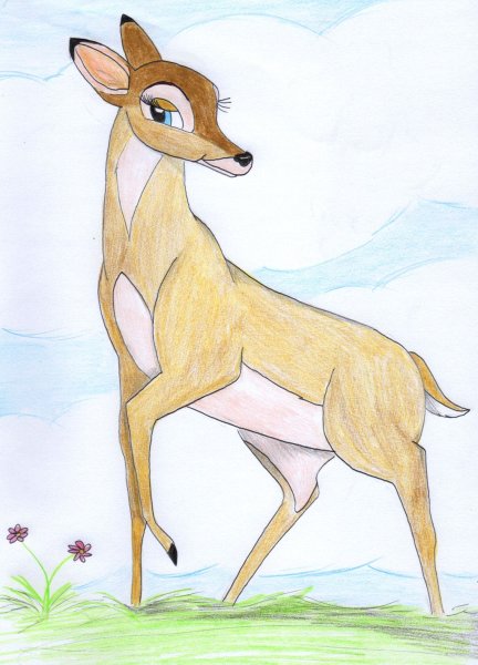 Олененок карандашом