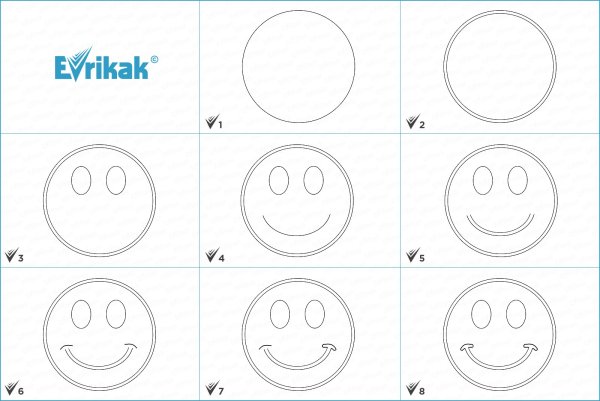 Поэтапное рисование смайликов