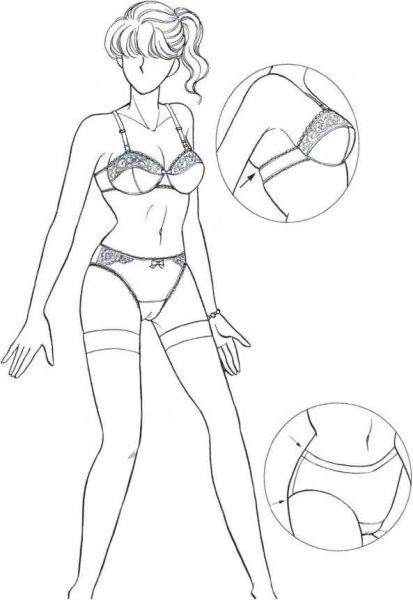 Эскизы Нижнего белья карандашом