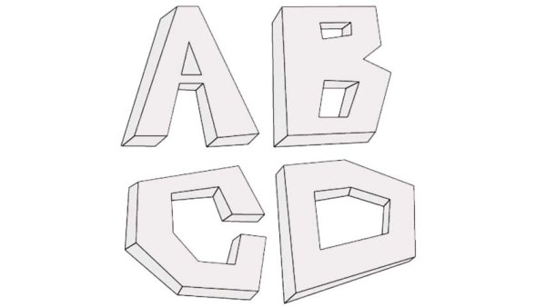Объемные буквы рисовать
