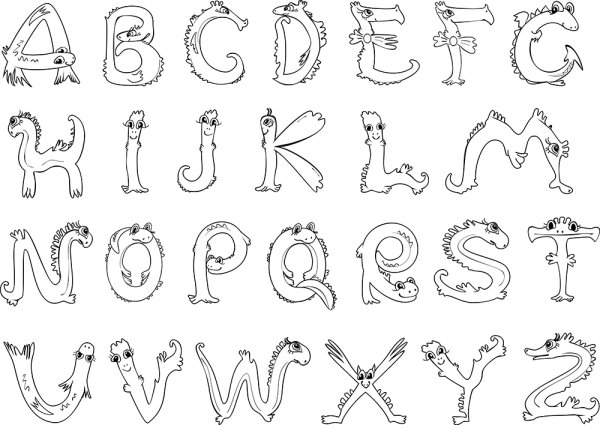 Необычные рисунки английских букв