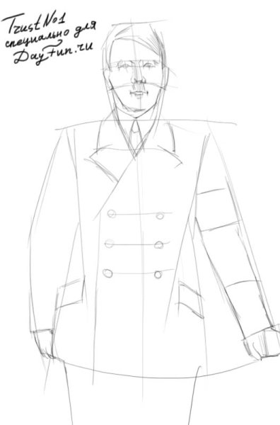 Поэтапное рисование Гитлера