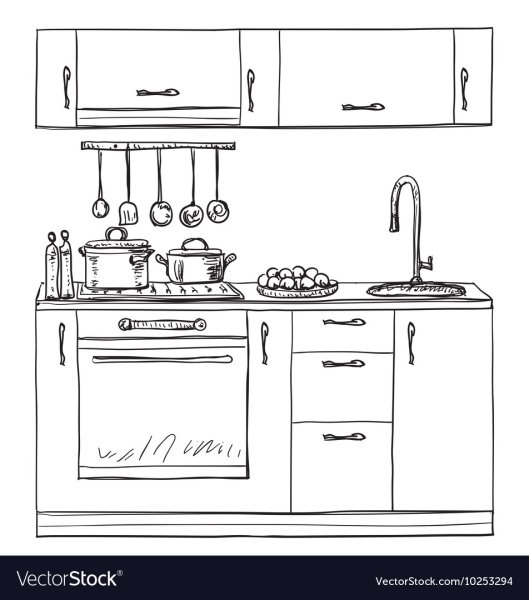 Кухонный гарнитур раскраска