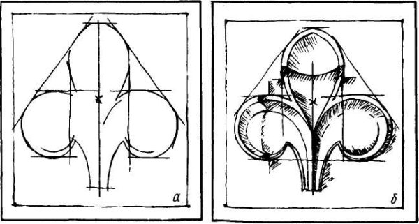 Гипсовая розетка трилистник построение