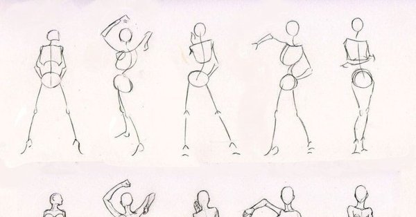Позы людей для рисования для начинающих