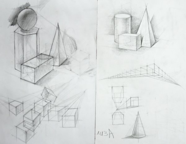 Перспектива геометрических тел