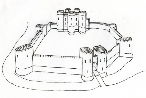 Разрушенный замок поэтапно