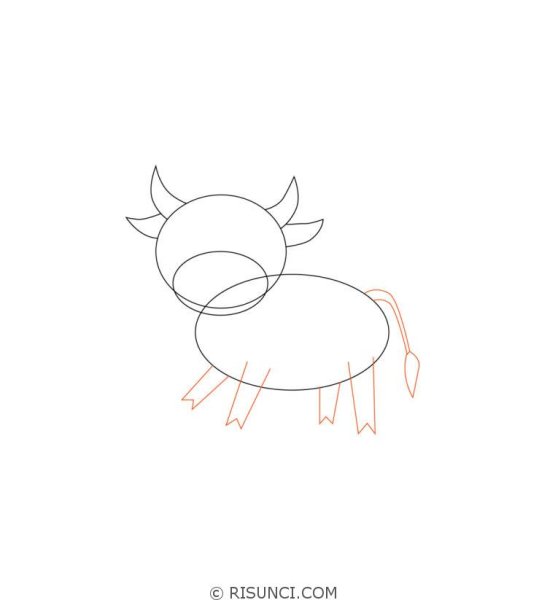 Как нарисовать быка пошагово