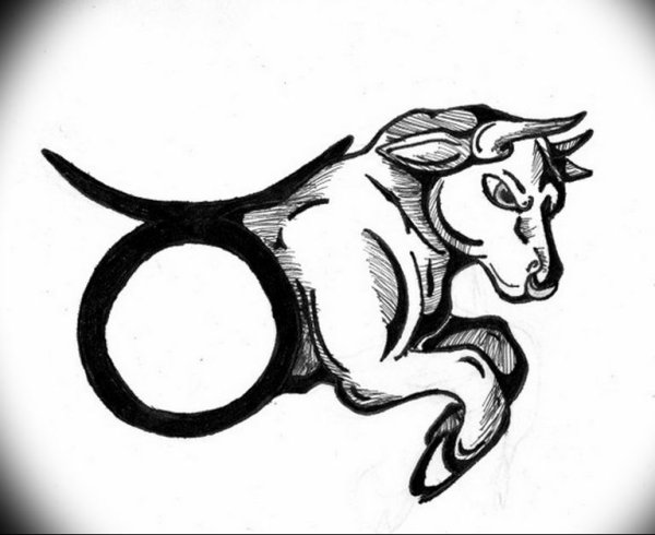 Телец знак тату эскиз