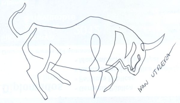 Нарисовать быка одной линией