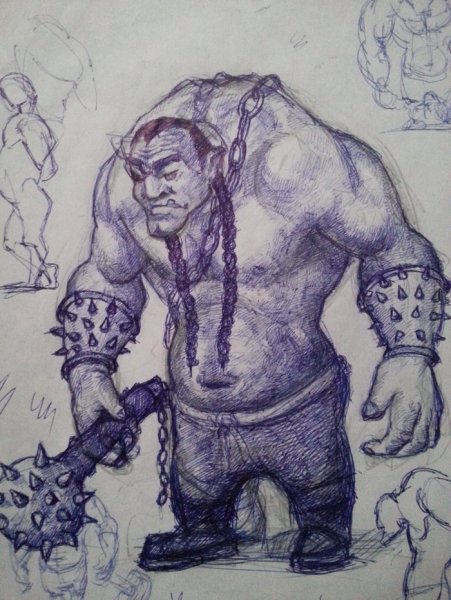 Циклоп Полифем рисунок карандашом