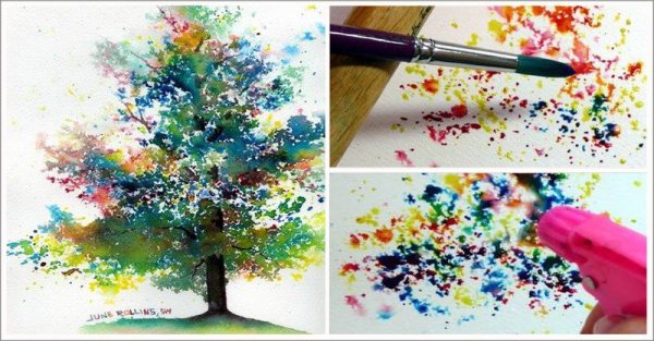 Разбрызгивание техника рисования
