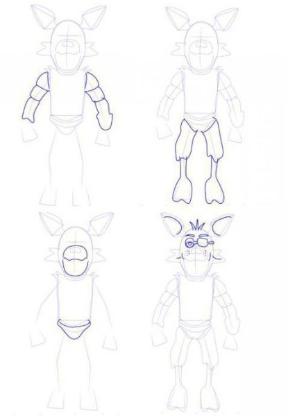 Поэтапное рисование ФНАФ