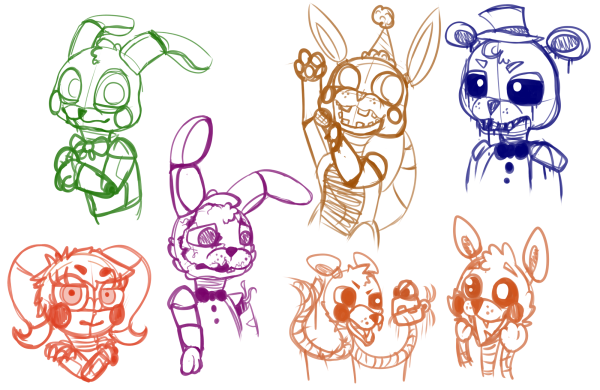 ФНАФ рисунки на стенах