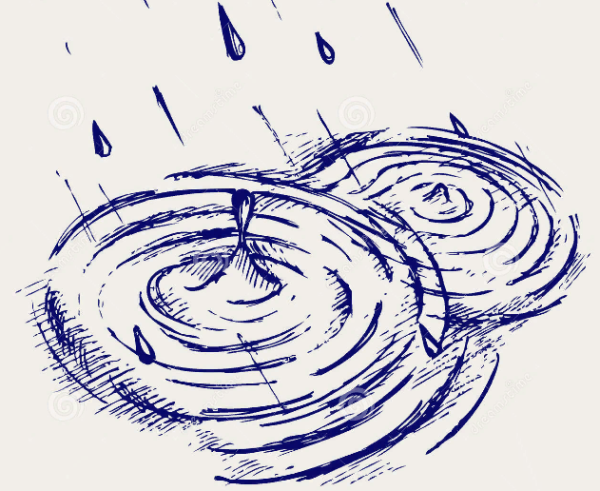 Лужа карандашом