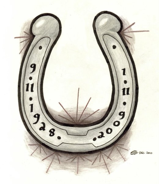 Эскиз карандашом подкова