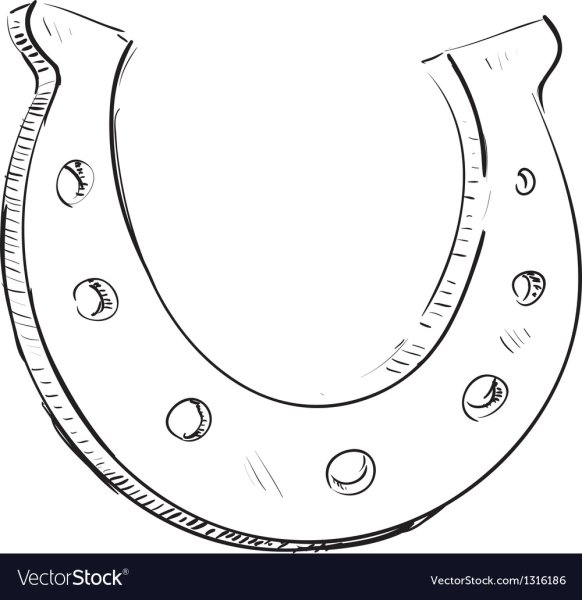 Раскраска подкова на счастье
