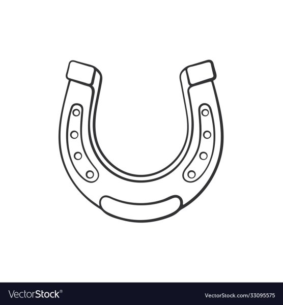 Подкова рисунок карандашом