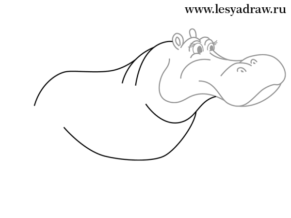 Бегемот рисование для детей