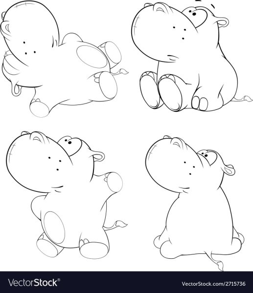 Бегемотик карандашом