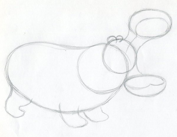 Бегемот рисунок