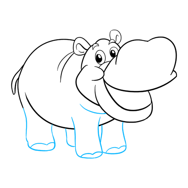 Лёгкие рисунки бегемота