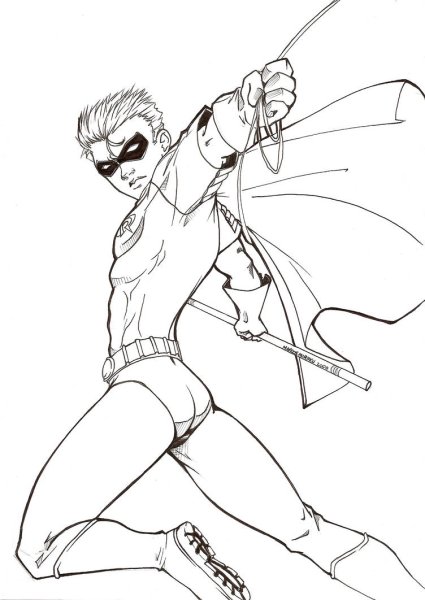 Робин из Бэтмена раскраска