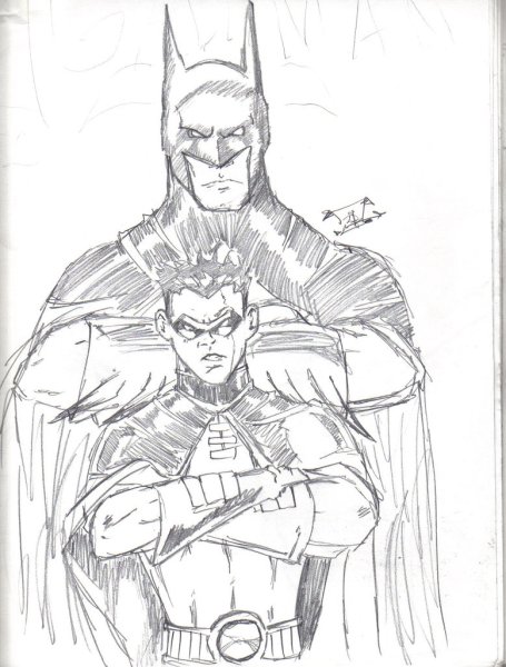 Робин рисунок карандашом