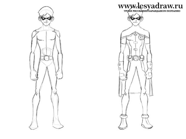 Как нарисовать Робина