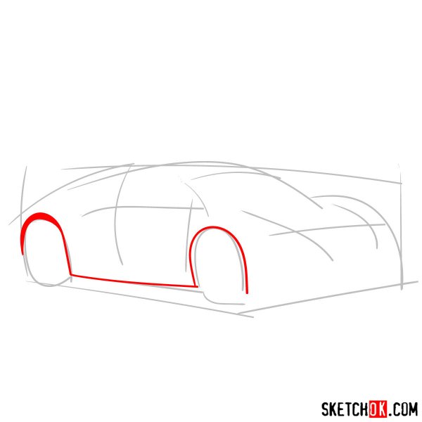 Поэтапное рисование Бугатти