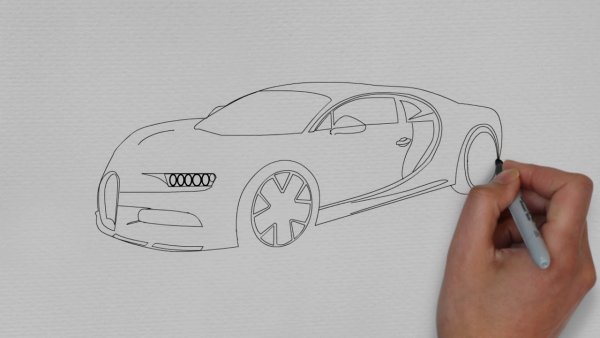 Поэтапное рисование машины Бугатти