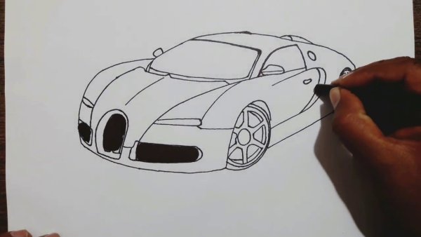 Нарисовать легкую Bugatti Veyron