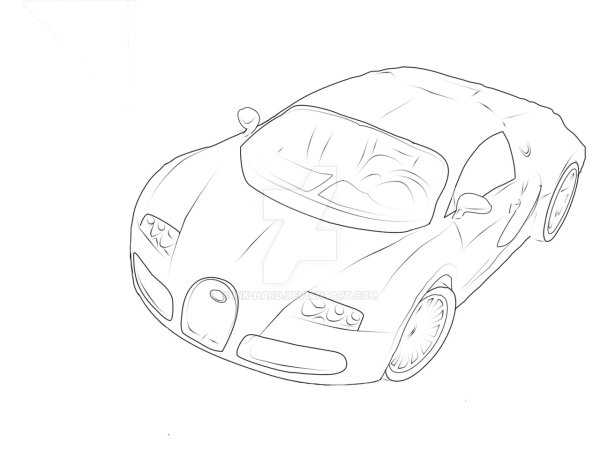 Раскраски машины Бугатти Шерон