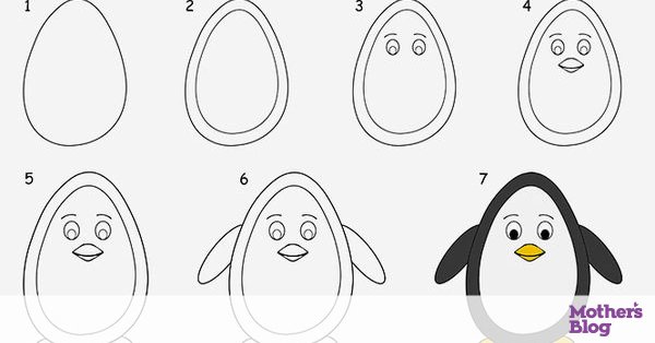 Пингвин пошаговое рисование