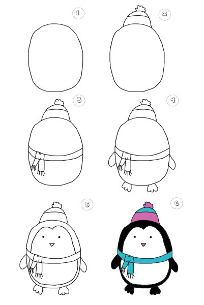 Как нарисовать пингвина