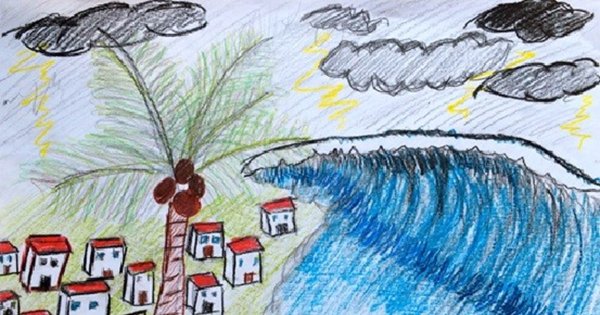 Раскраска ЦУНАМИ для детей