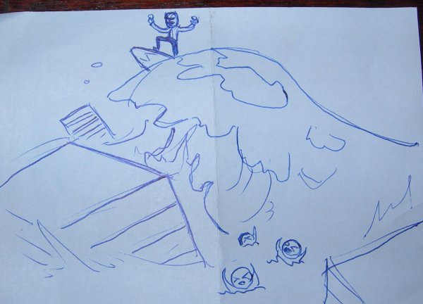 ЦУНАМИ рисунок карандашом