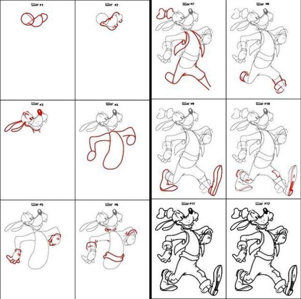 Схемы рисования Диснеевских персонажей