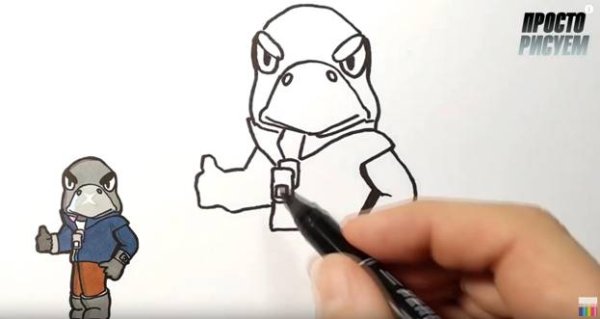 Ворон из БРАВЛ старс из карандаша