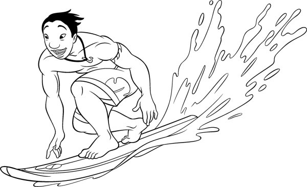 Серфинг раскраска