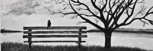 Черно белый пейзаж легкий